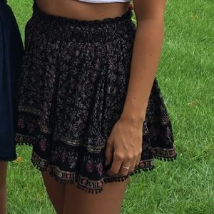 Urban Outfitters black/purple smocked skirt